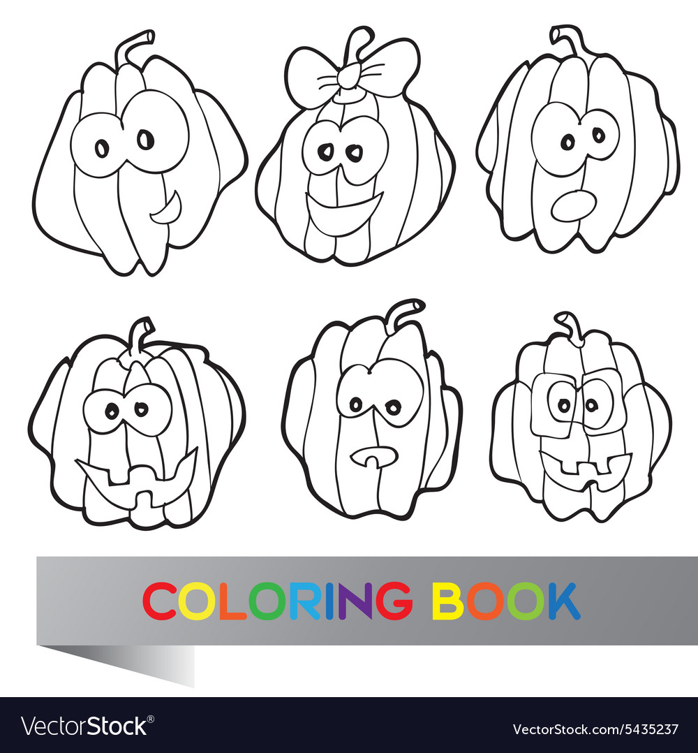 Halloween - Coloring Book Royalty Free Vector Image - Halloween - Coloring Book Royalty Free Vector Image