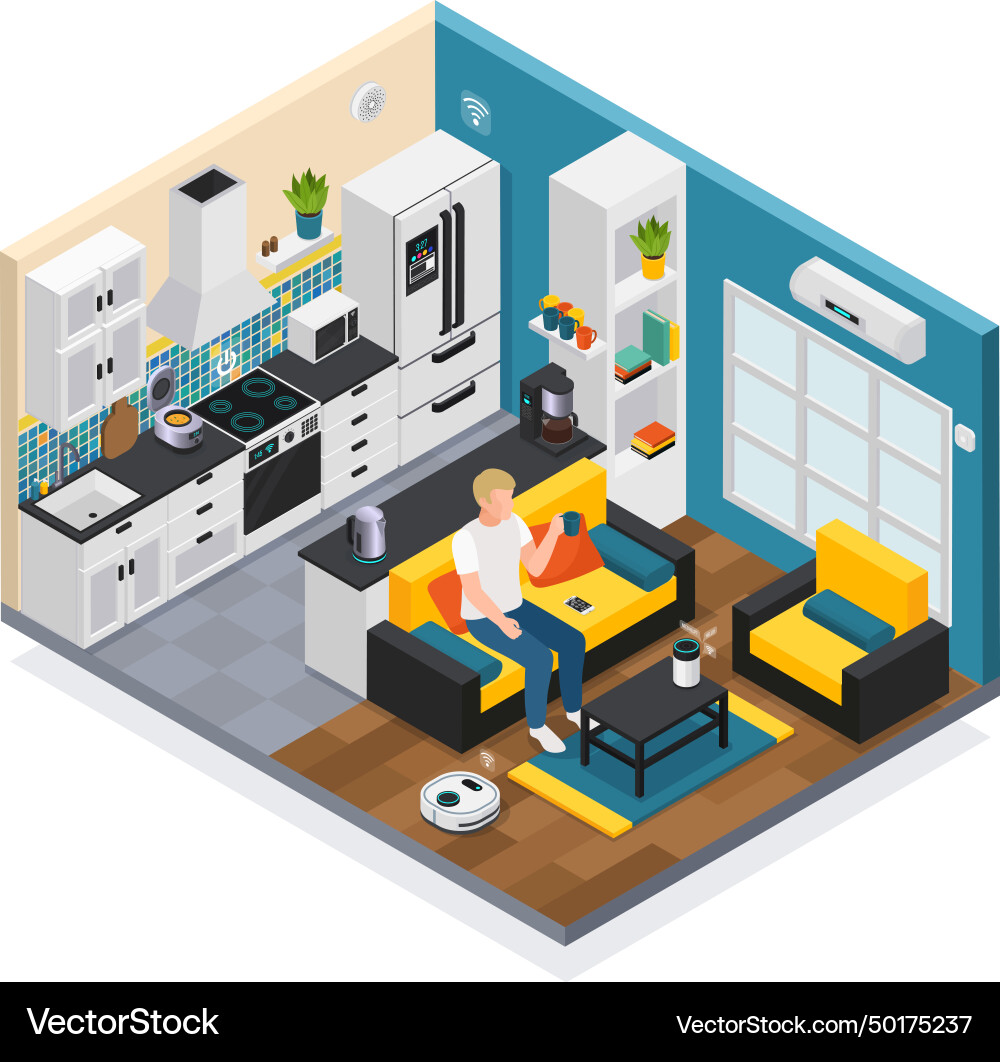 Iot isometric composition Royalty Free Vector Image