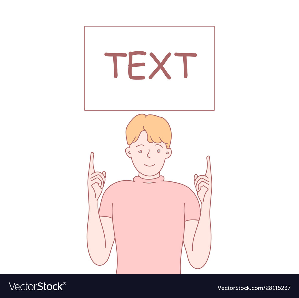 Man tablet text