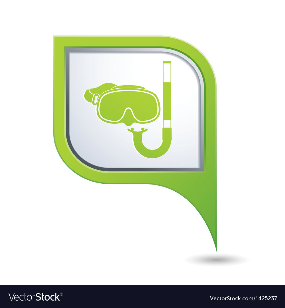 Mask and snorkel icon on map pointer