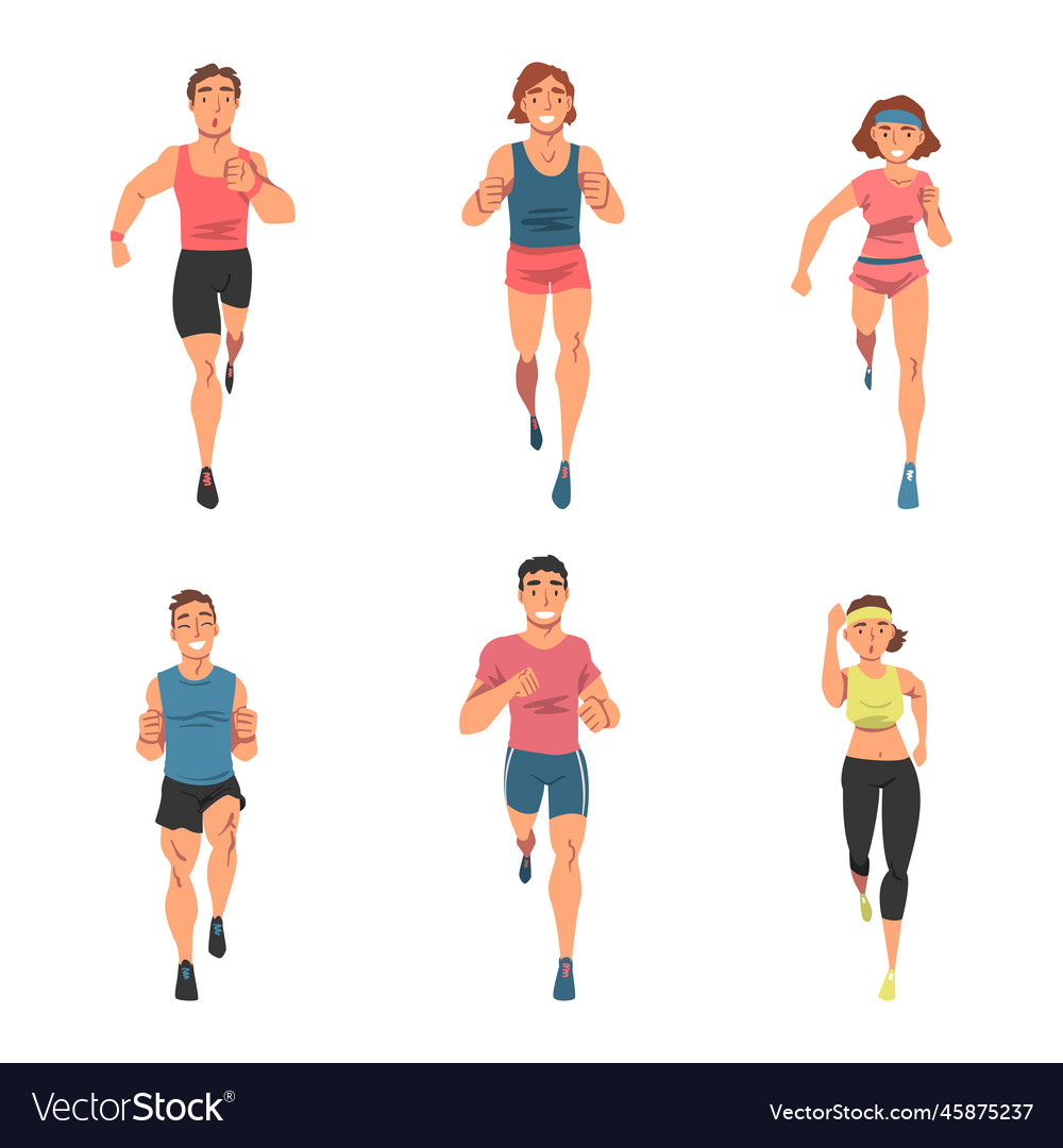 People character running in sportswear Royalty Free Vector