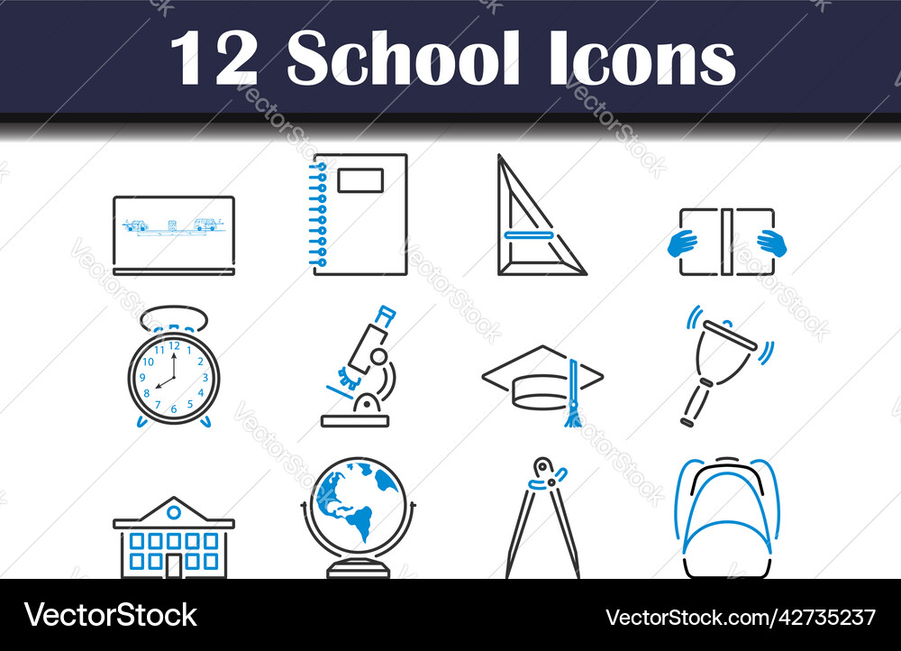 School icon set Royalty Free Vector Image - VectorStock