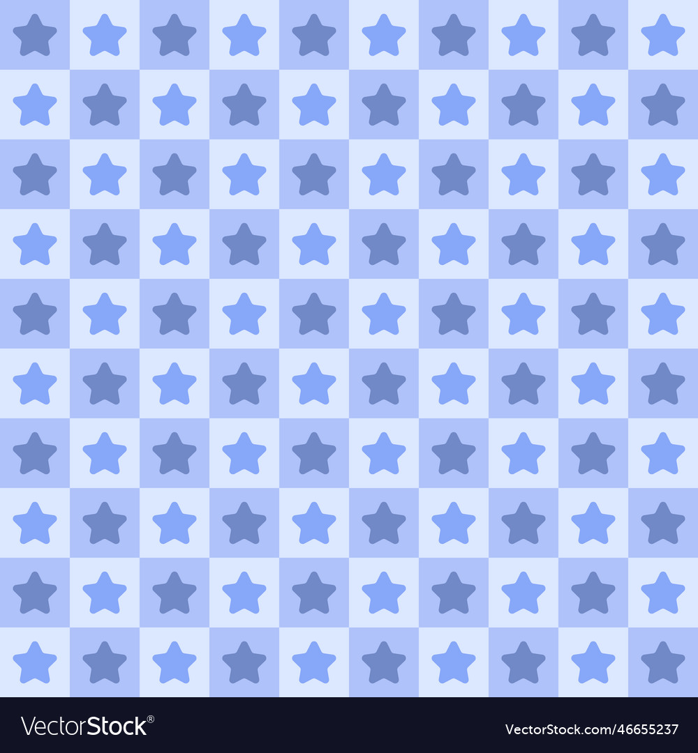 Stars chess grid seamless pattern vector image Stars chess grid seamless pattern