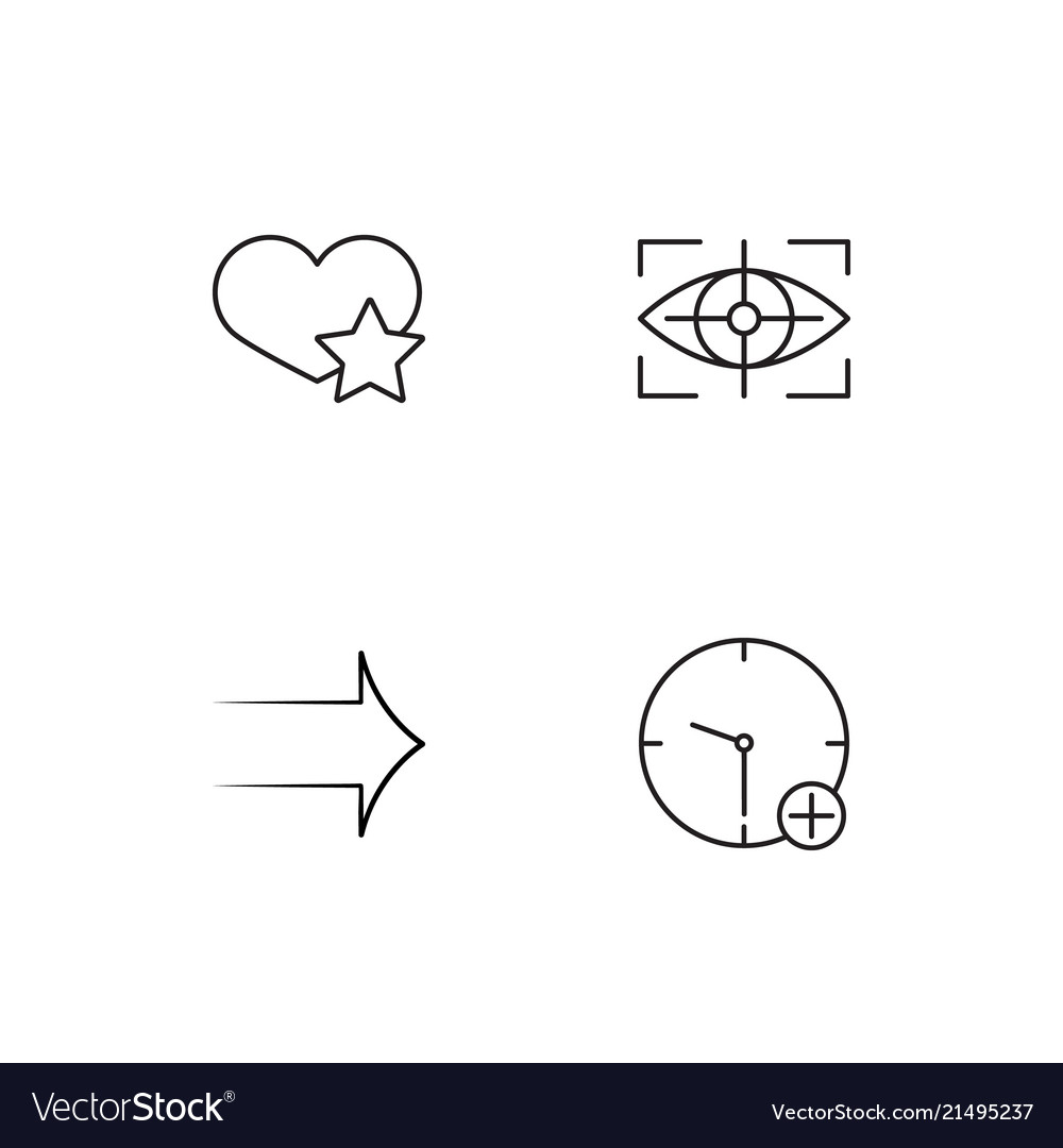 Time linear icons set simple outline