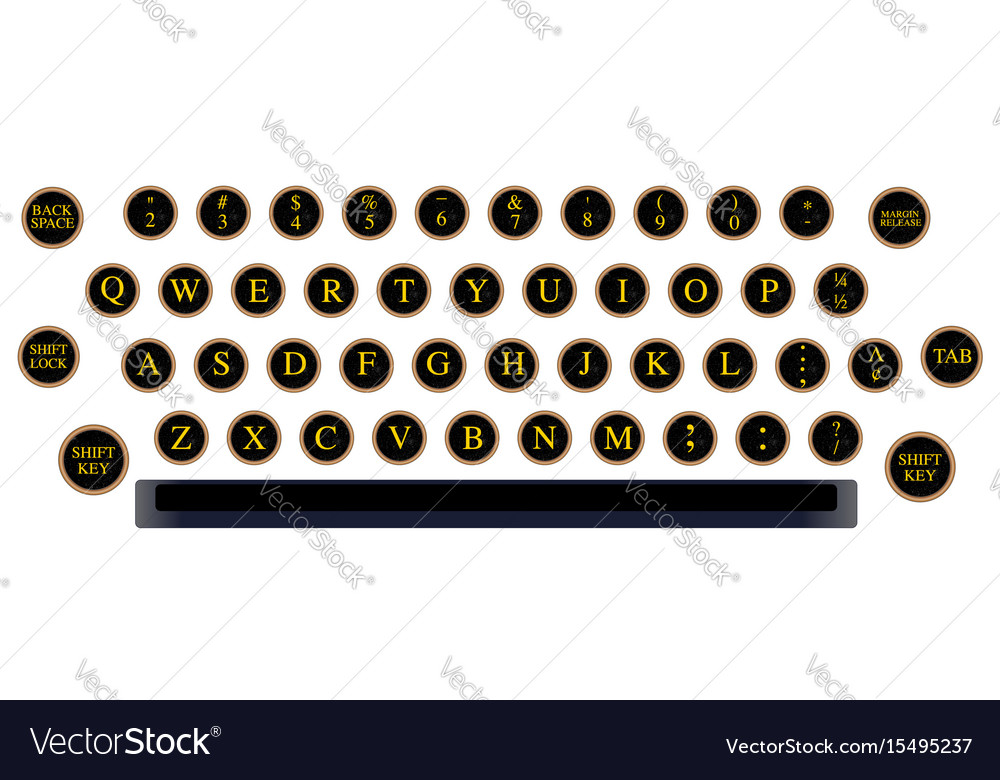 Typewriter Key Layout Close-Up