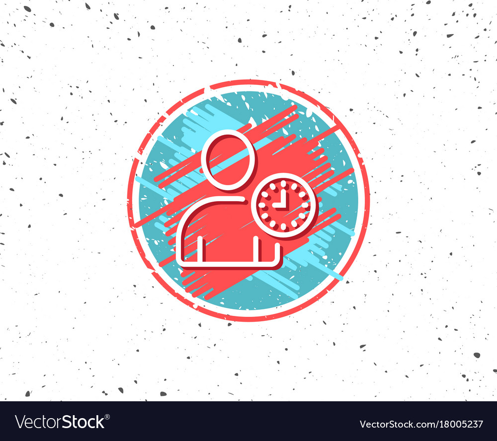 User with clock line icon profile avatar sign
