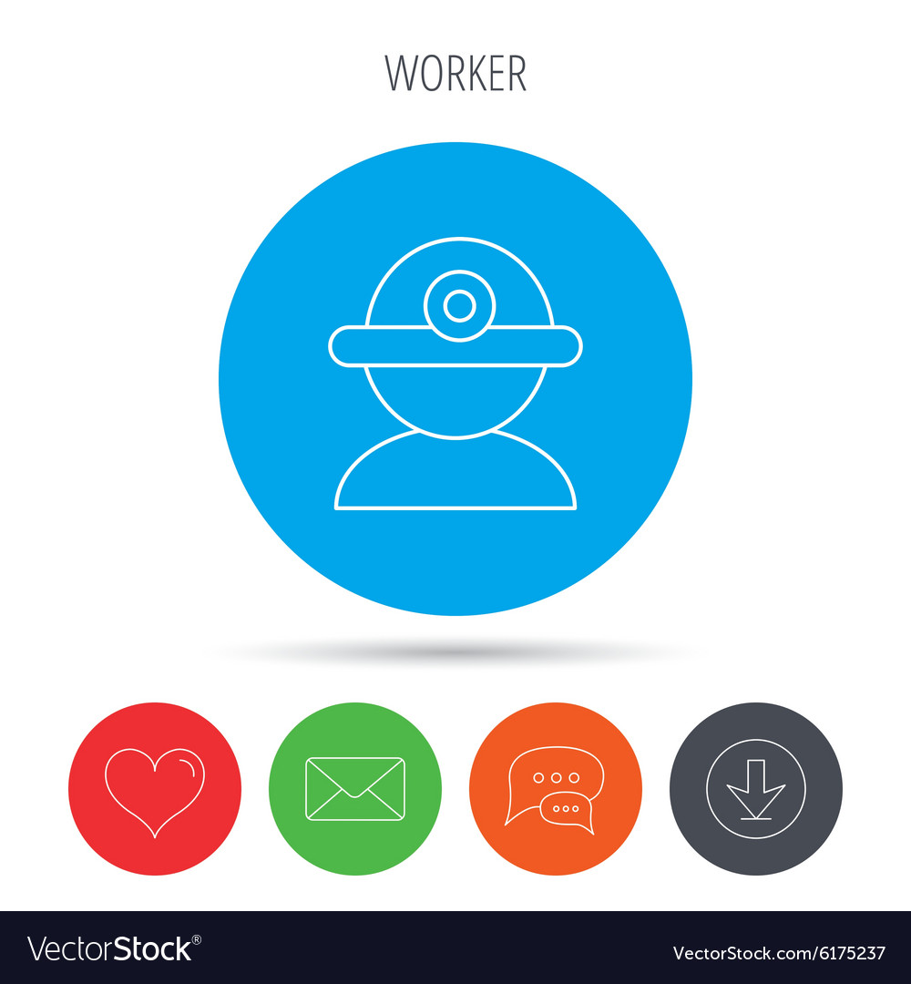 Worker icon engineering helmet sign