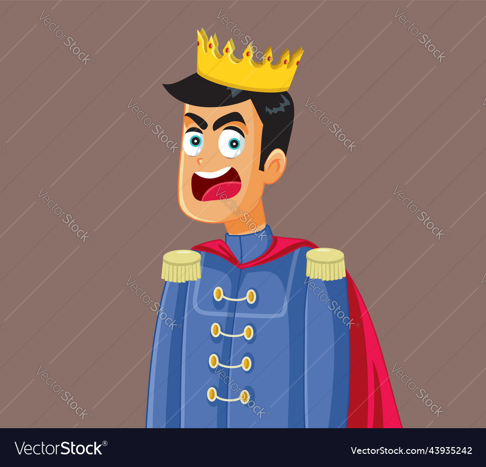 Angry entitled rich prince feeling frustrated vector image Angry entitled rich prince feeling frustrated