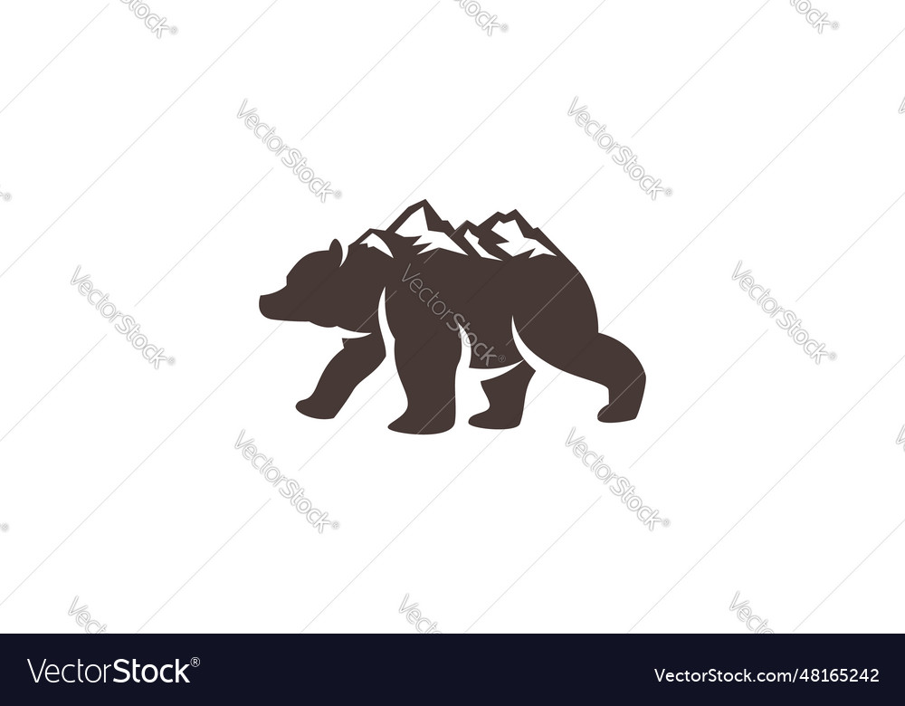 Bear mountain logo design creative