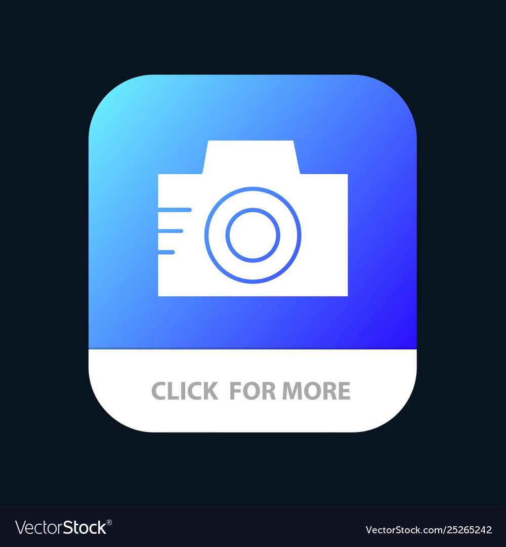 Camera image photo picture mobile app button vector image Camera image photo picture mobile app button