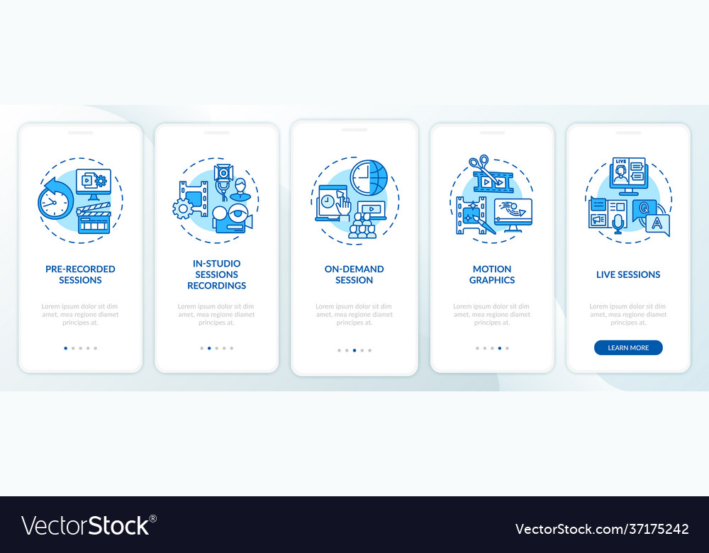 Remote event content onboarding mobile app page vector image Remote event content onboarding mobile app page