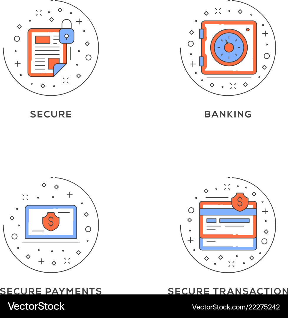 Secure Banking Secure Payments Secure Transaction Vector Image