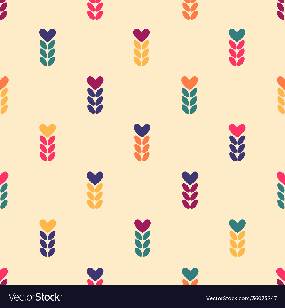 Chaotic seamless pattern multicolored spikelets vector image Chaotic seamless pattern multicolored spikelets