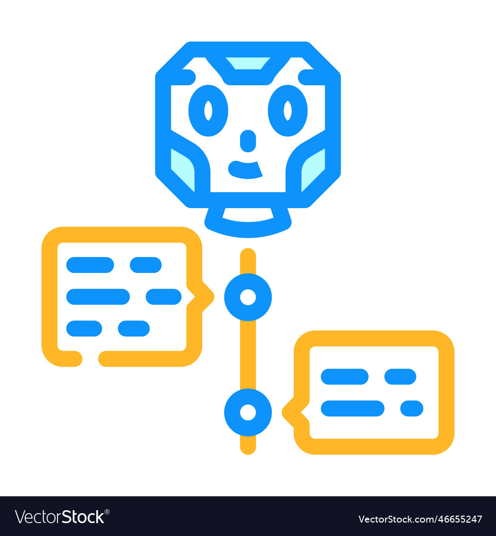 Dialog chat bot color icon vector image Dialog chat bot color icon