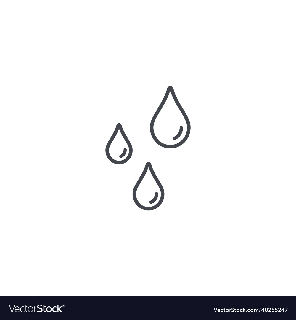 Drops line icon flat style isolated