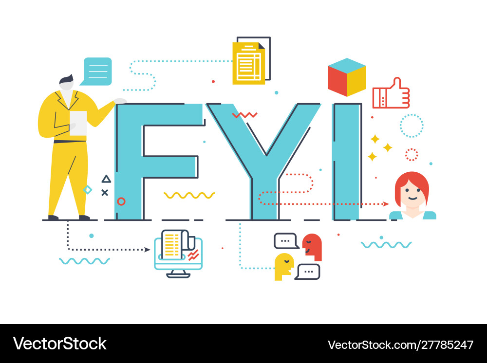 Fyi Word Lettering Royalty Free Vector Image Vectorstock