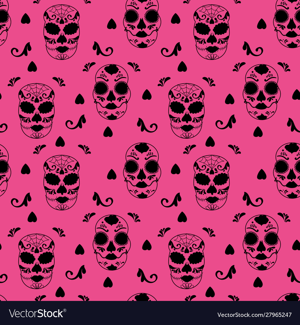 Glamourous Halloween With Black Skull Royalty Free Vector Glamourous Halloween With Black Skull Royalty Free Vector