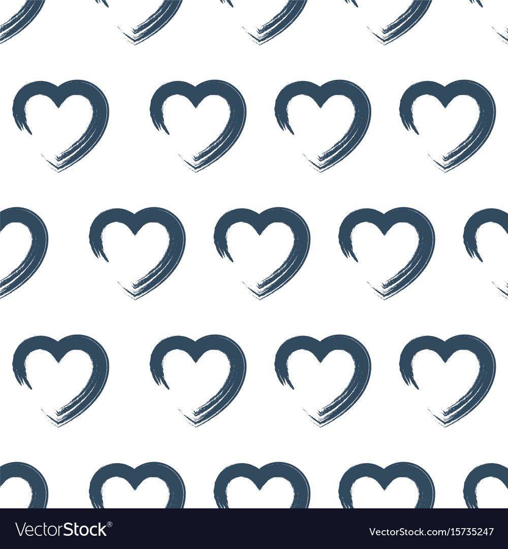 Hand drawn lovely hearts seamless pattern