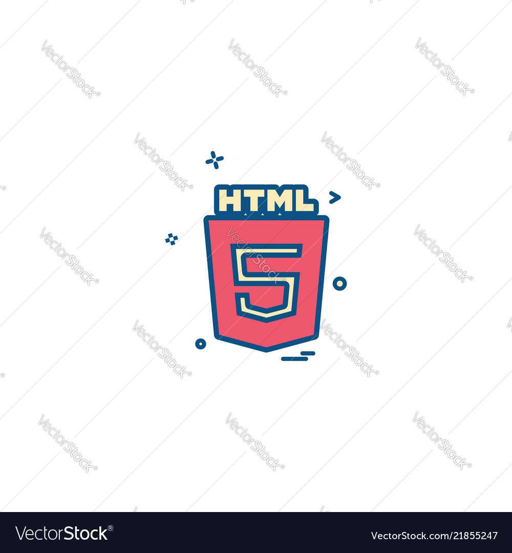 Html 5 icon design vector image Html 5 icon design