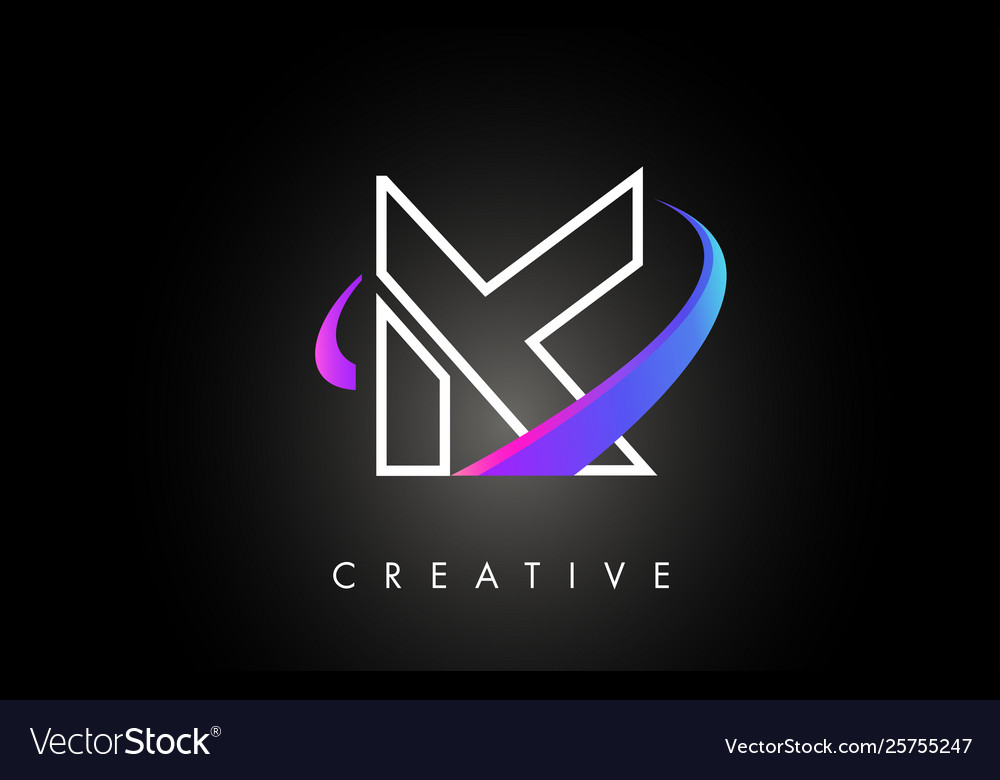 K trendy modern letter logo design monogram Vector Image