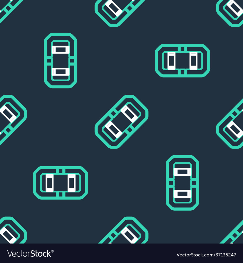 Line rafting boat icon isolated seamless pattern