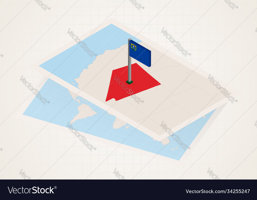 Nevada state selected on map with isometric flag