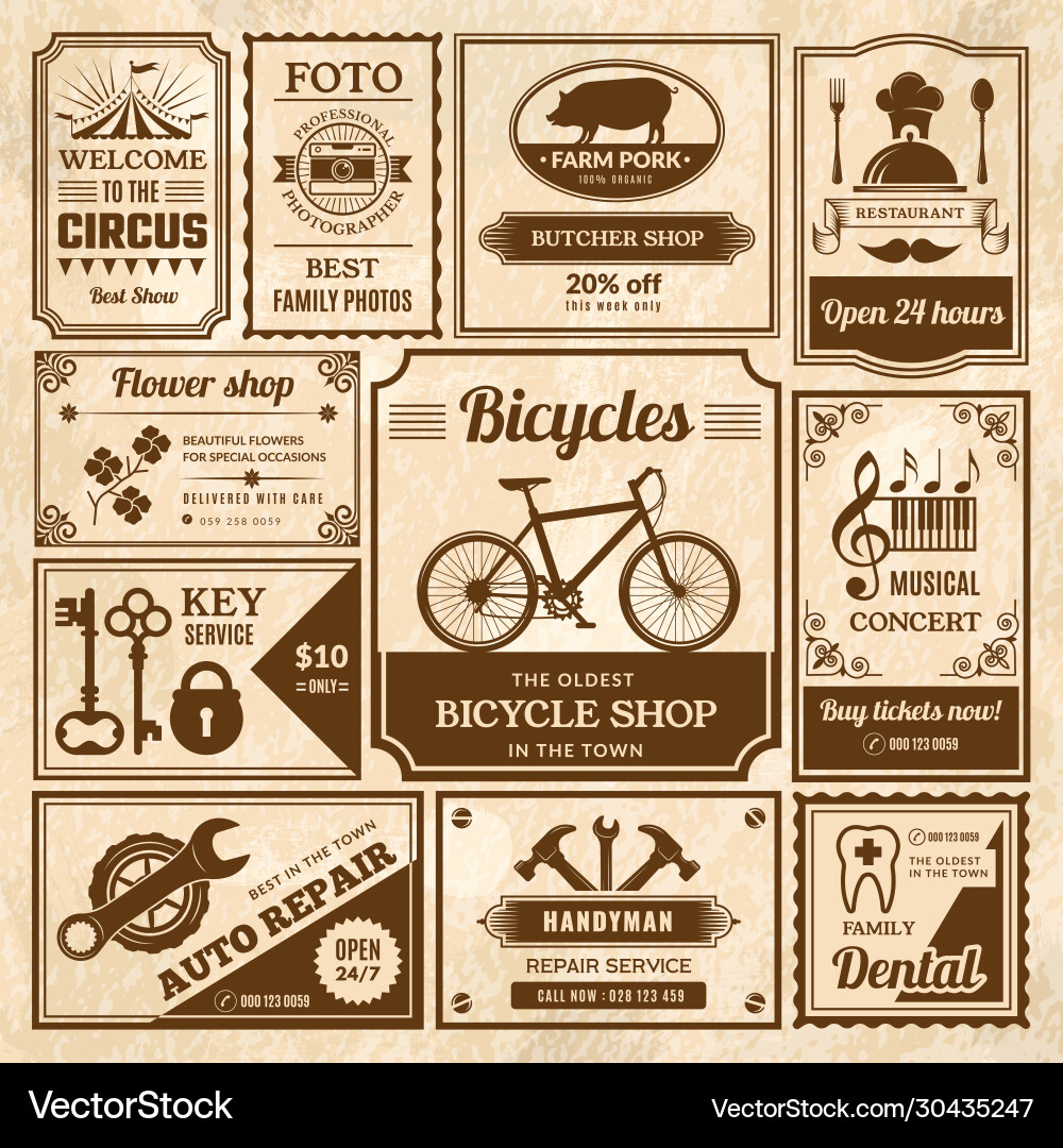 Old style press banners newspaper vintage Vector Image