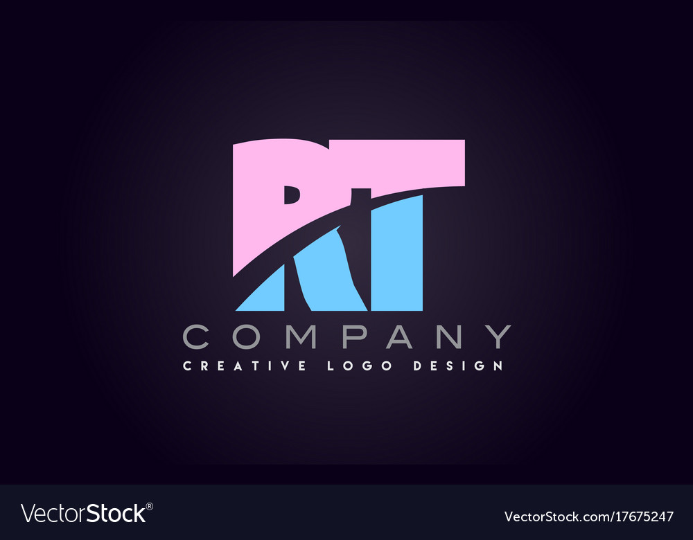 Rt alphabet letter join joined logo design Vector Image