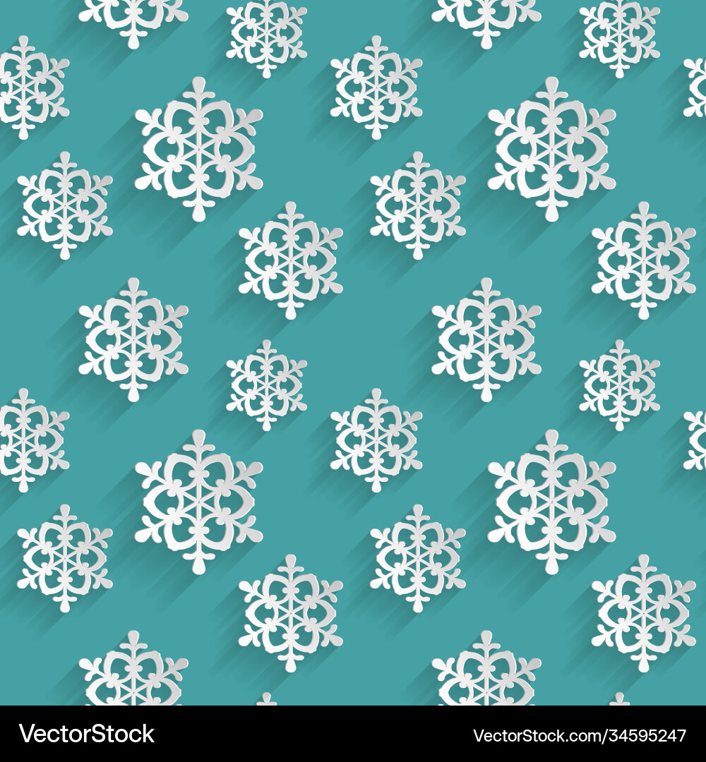Seamless pattern with flat snowflakes Royalty Free Vector