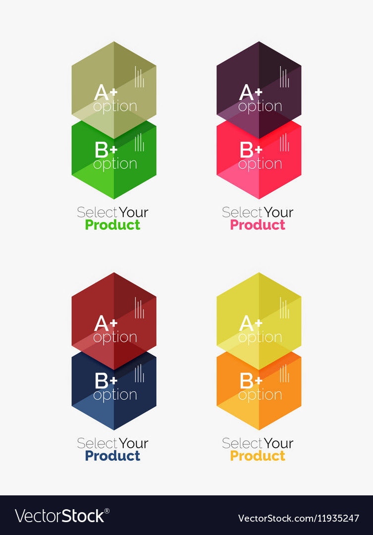 Set of business hexagon layouts with text