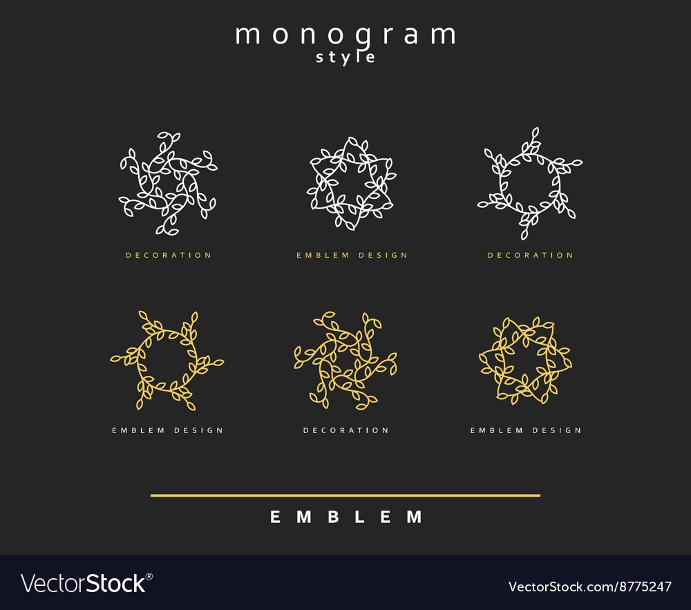Set of elegant monogram design