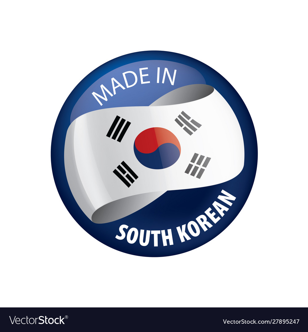 South korean flag on a white Royalty Free Vector Image