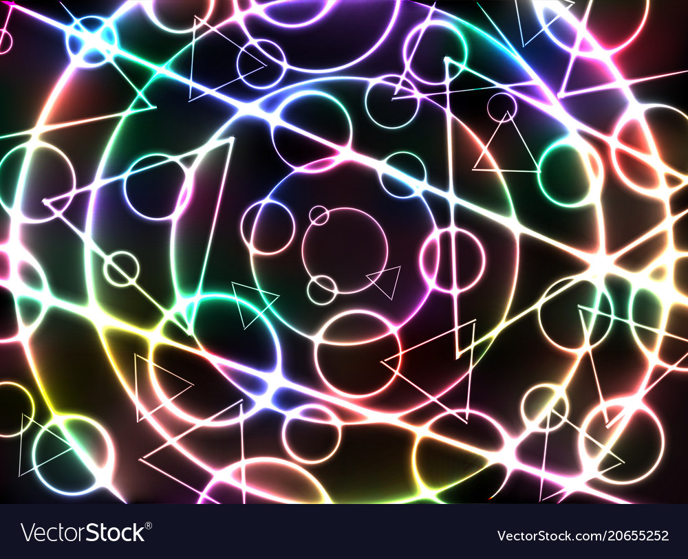 Abstract Colorful Glowing Neon On Black Background