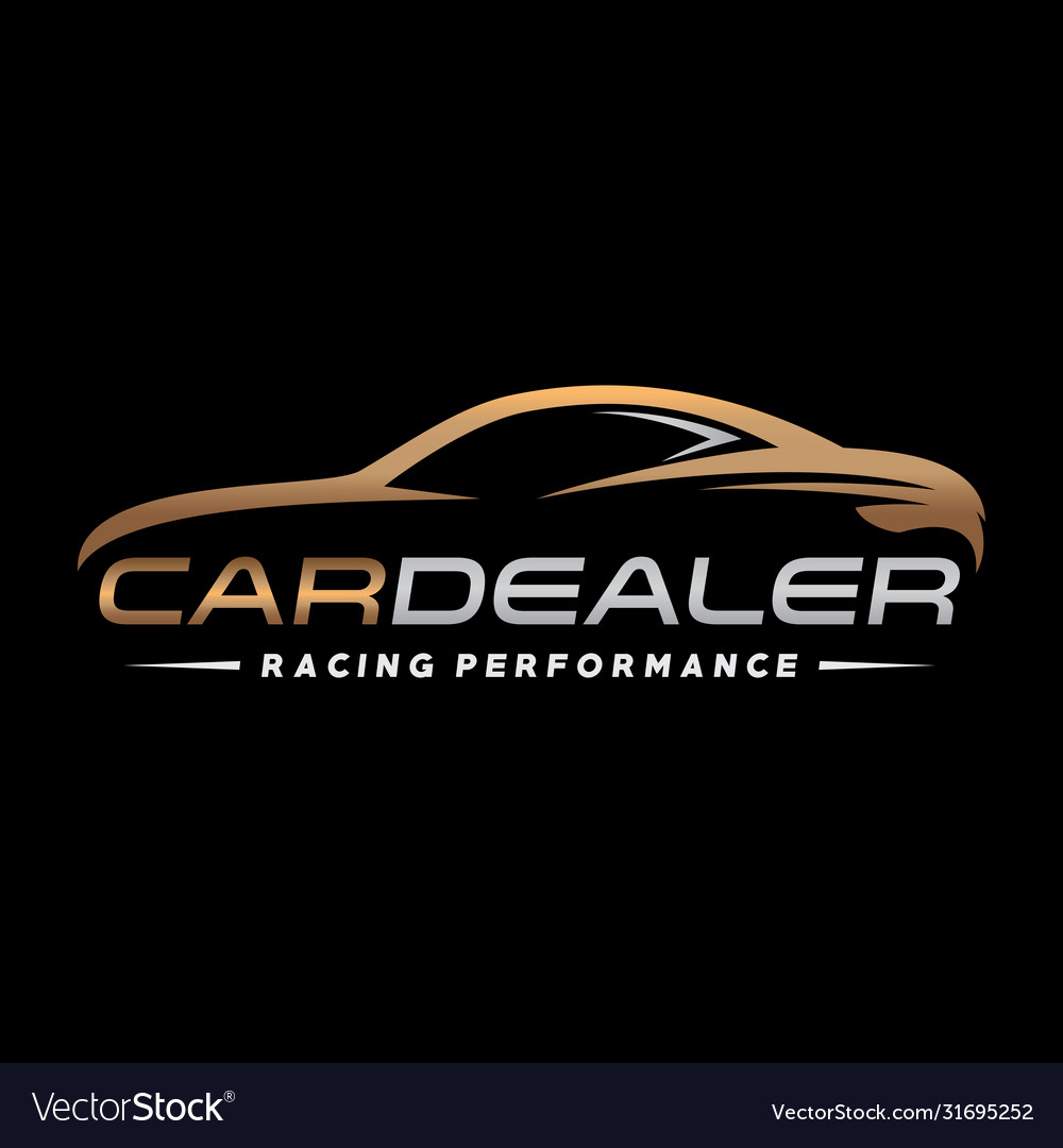 Automotive car showroom dealer logo Royalty Free Vector