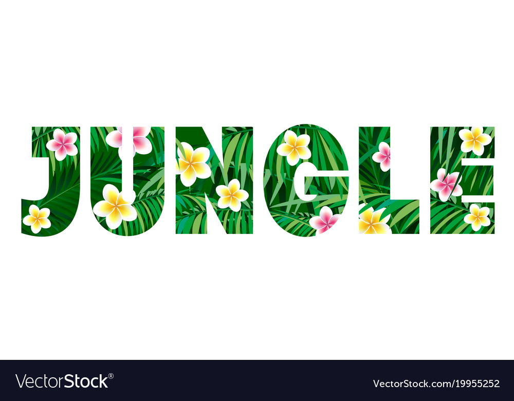 Jungle logo to print t-shirts palm leaves and exo