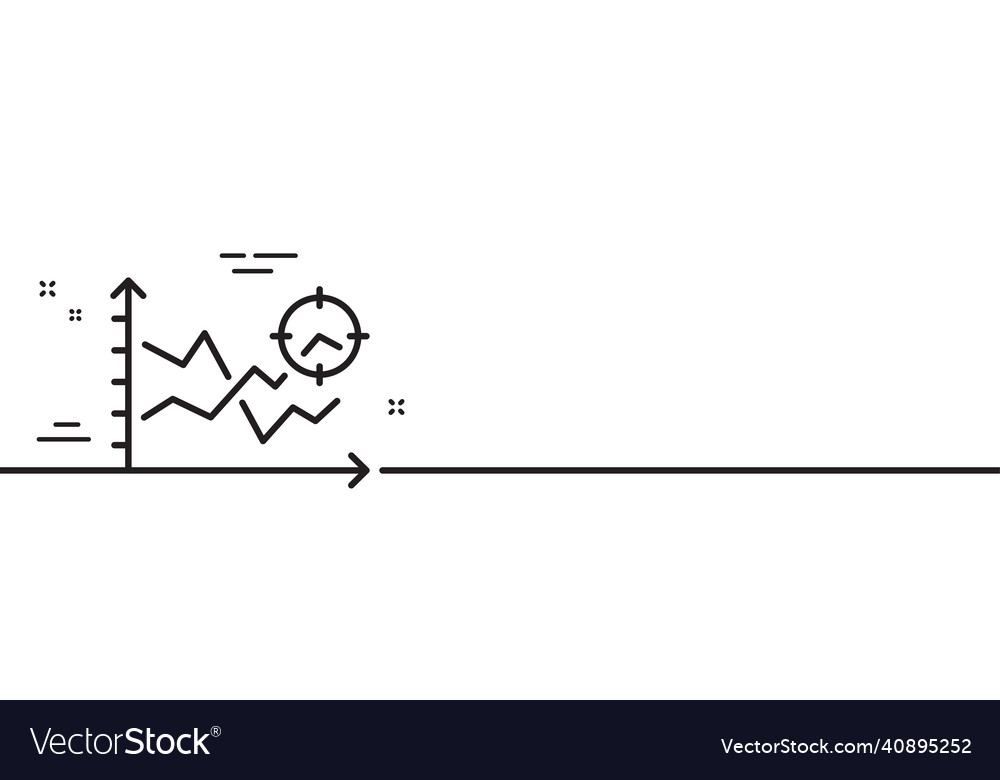 Seo analysis line icon web targeting chart sign