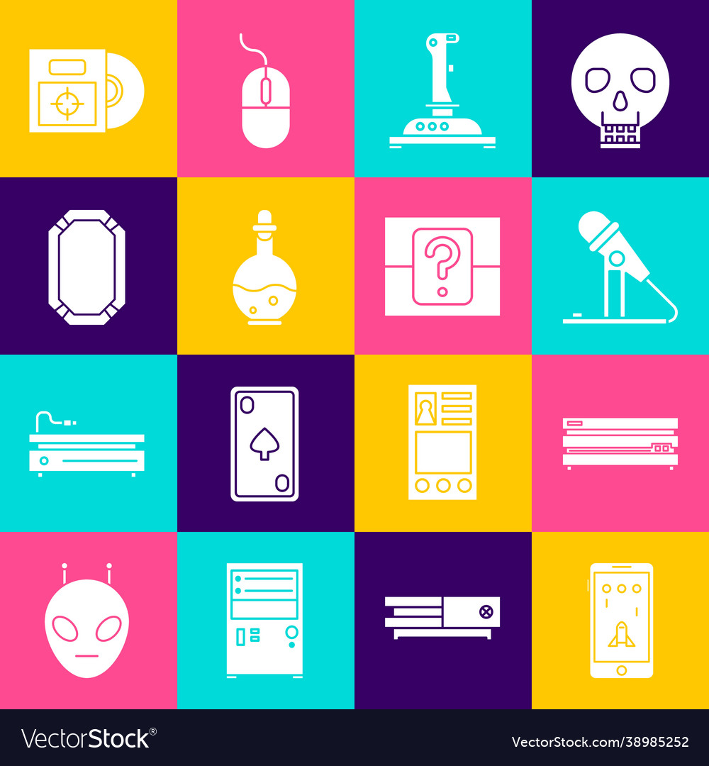 Set mobile and playing in game video console vector image Set mobile and playing in game video console