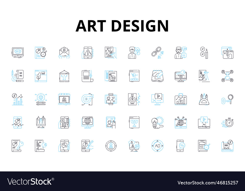 Art Design Linear Icons Set Creativity Royalty Free Vector