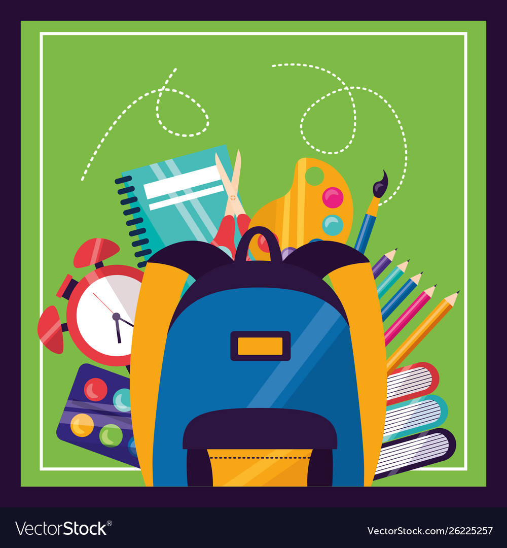 Back to school supplies flat design