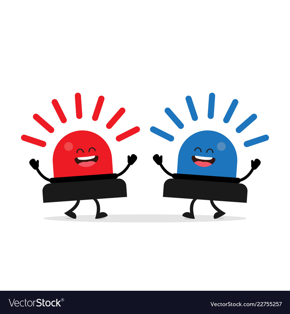Blue and red flashing warning lights and sirens Vector Image