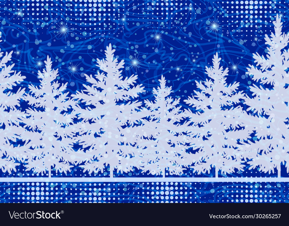 Christmas trees seamless pattern