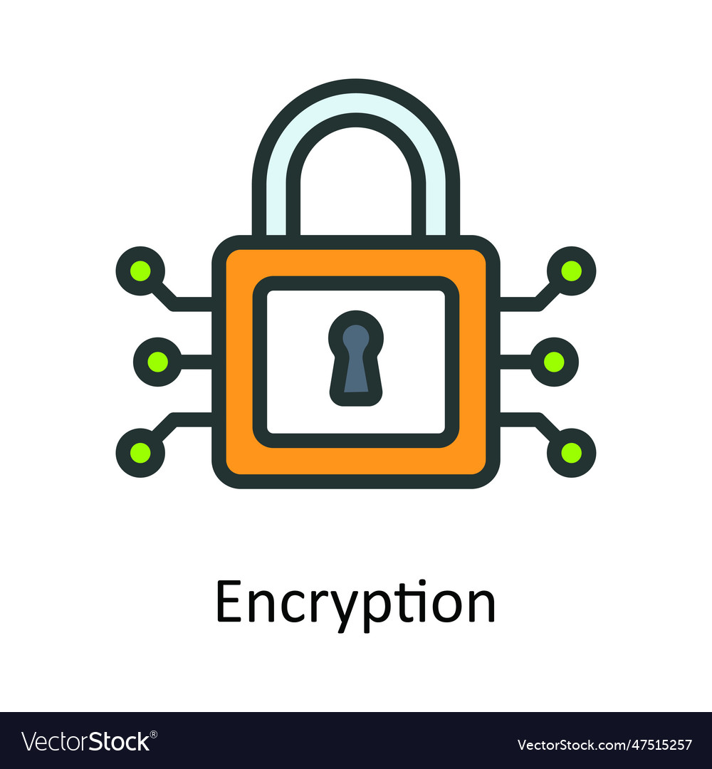 Encryption fill outline icon design illust Vector Image