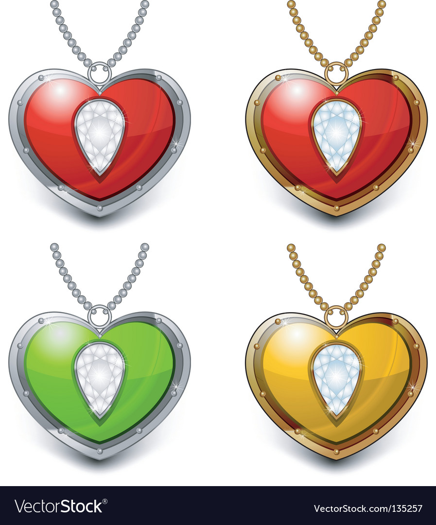 Heart shaped necklace Royalty Free Vector Image