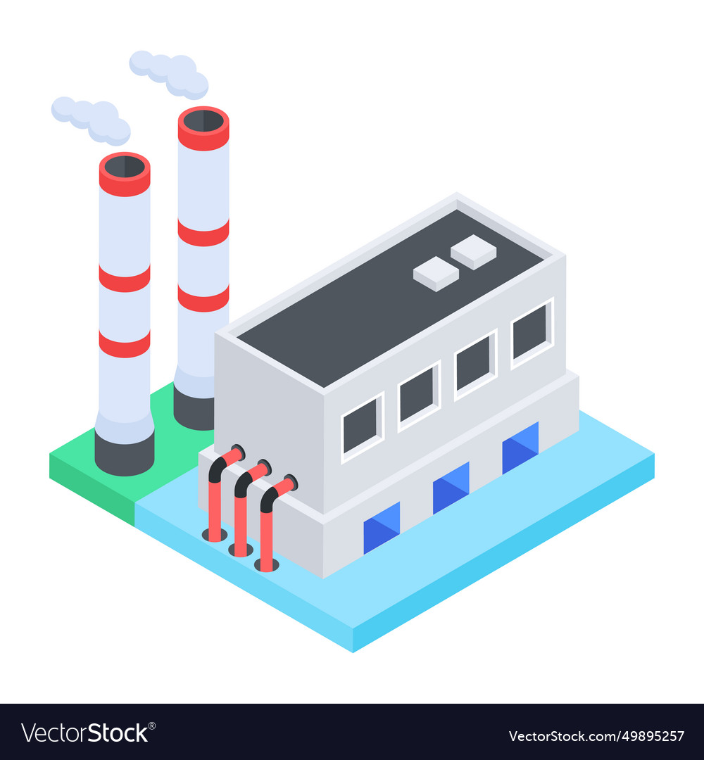 Heres an isometric icon depicting factory polluti