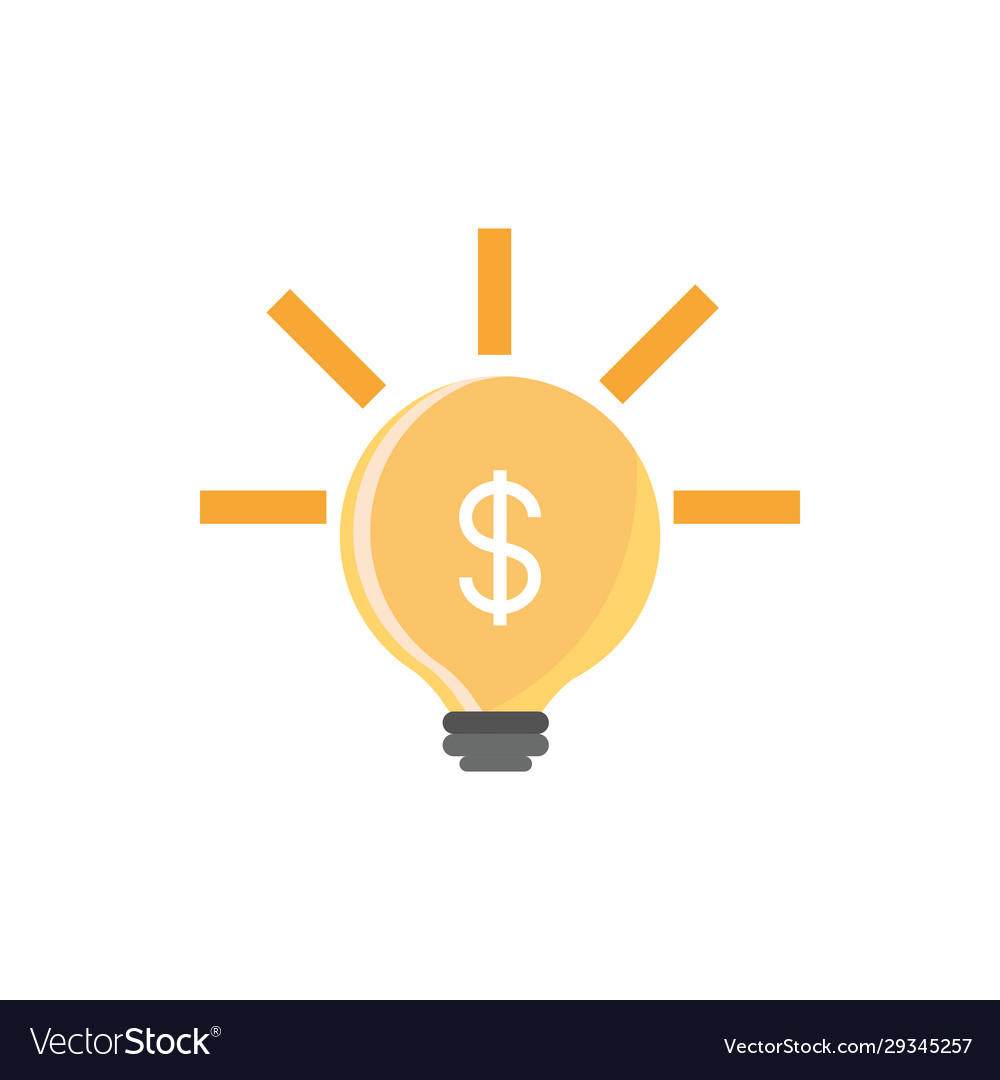 Light bulb bright money business finance Vector Image