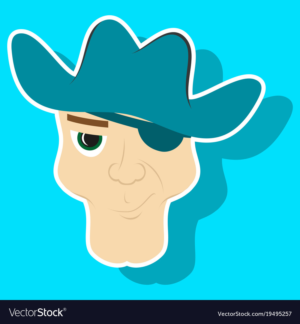 Portrait man in cowboy hat sticker