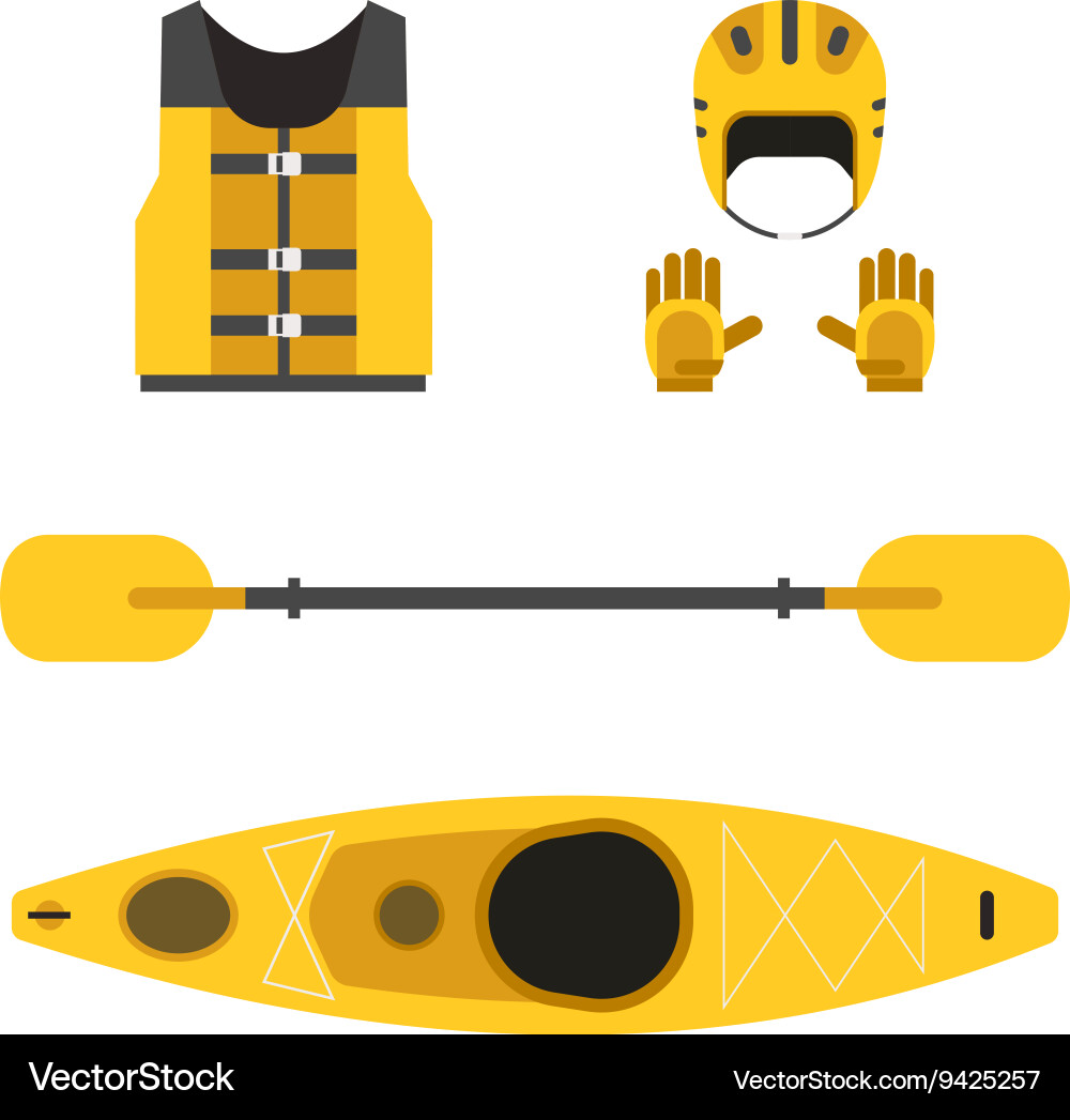 Rafting and kayaking icons collection rafting Vector Image