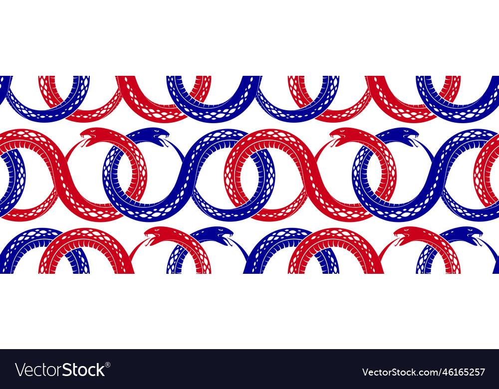 Seamless snakes pattern in vintage drawing style Vector Image