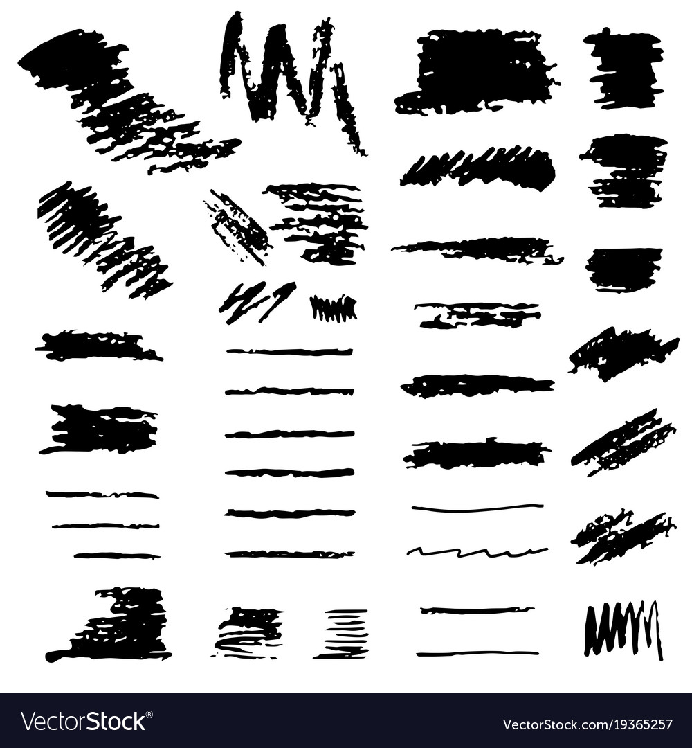 Set of hand drawn brushes Royalty Free Vector Image