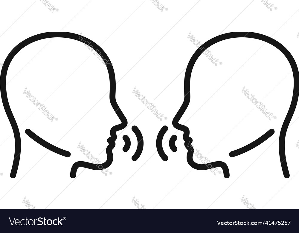 Talk business icon outline speak think Royalty Free Vector